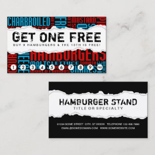get one free HAMBURGER Loyalty Card