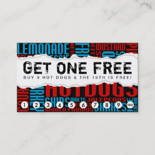 get one free HOT DOG Loyalty Card