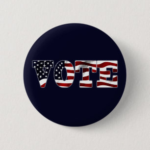Get Out And Vote USA Flag Design 6 Cm Round Badge