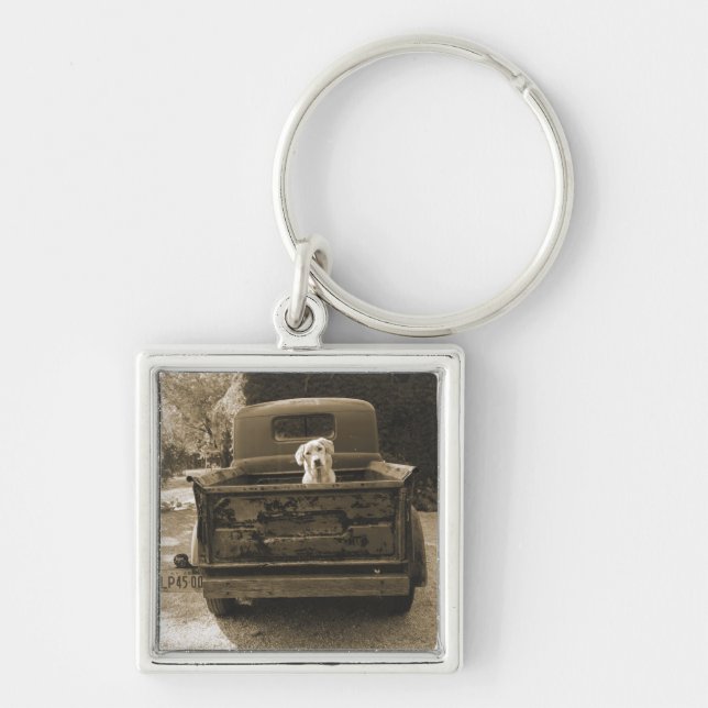 Get Out of Dodge - Dog Photograph Key Ring (Front)