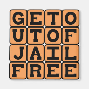 Get Out Of Jail Free, One-Time Immunity Magnet