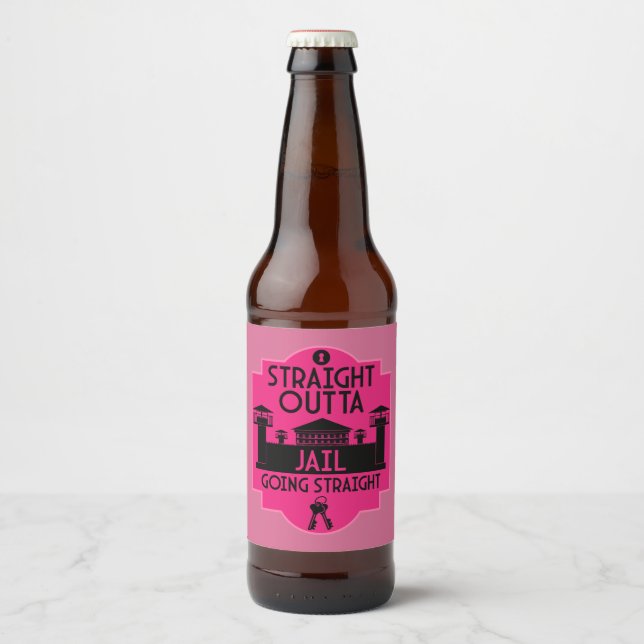 Get Out Of Jail Prison Release Gift  Beer Bottle Label (Front)