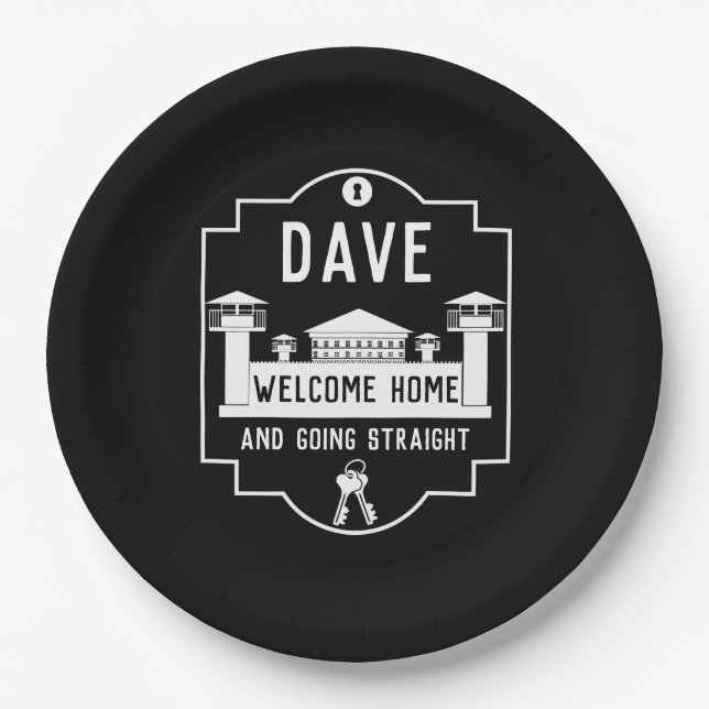 Get Out Of Jail Prison Release Gift  Paper Plate (Front)