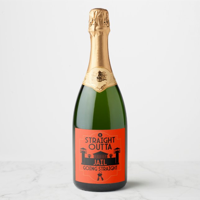 Get Out Of Jail Prison Release Gift  Sparkling Wine Label (Front)