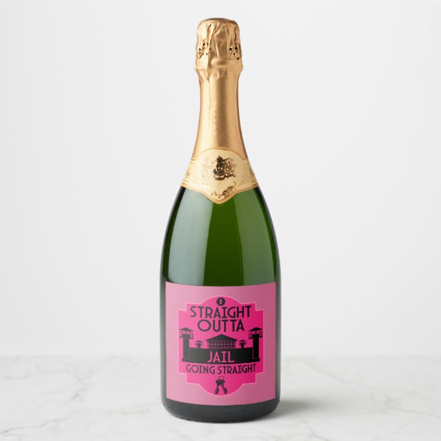 Get Out Of Jail Prison Release Gift  Sparkling Wine Label (Front)