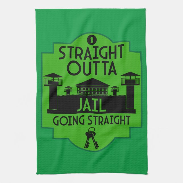 Get Out Of Jail Prison Release Gift  Tea Towel (Vertical)