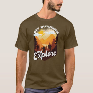 Get Outdoors and Explore Hiking Nature Vintage T-Shirt