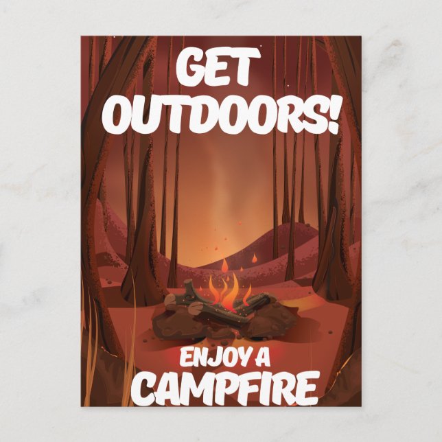 Get Outdoors! Enjoy a Campfire Postcard (Front)