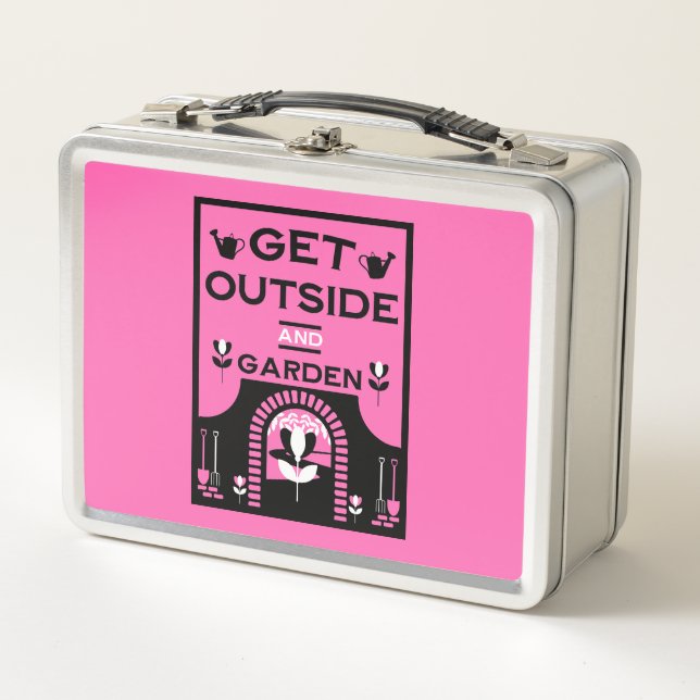 Get Outside Gardening Gift Metal Lunch Box (Front)