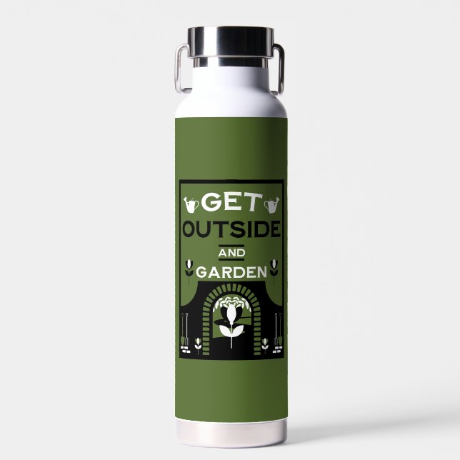 Get Outside Gardening Gift Water Bottle (Front)