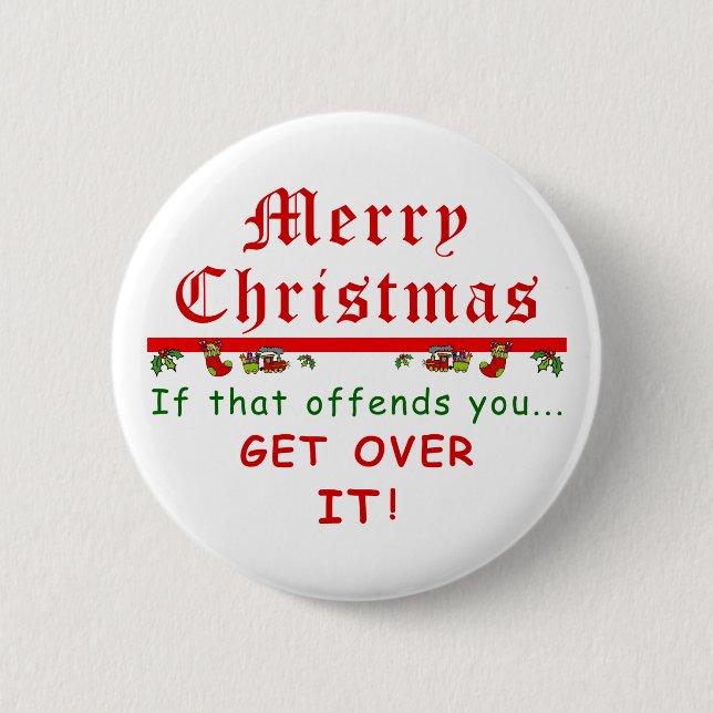 Get Over It Christmas 6 Cm Round Badge (Front)