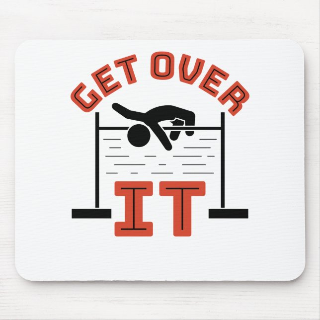 Get Over It Track and Field High Jump Mouse Mat (Front)