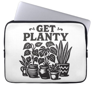 Get Planty Houseplants Funny Plant Lover Laptop Sleeve