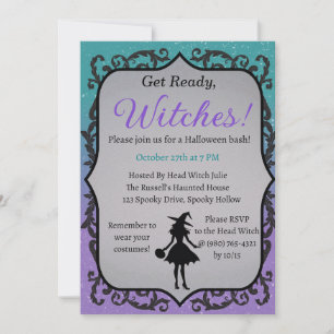 Get Read, Witches! Halloween Party Invitation