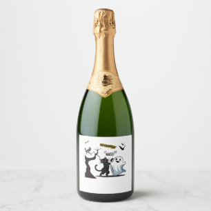 Get ready for a spook-tacular Halloween Nice party Sparkling Wine Label