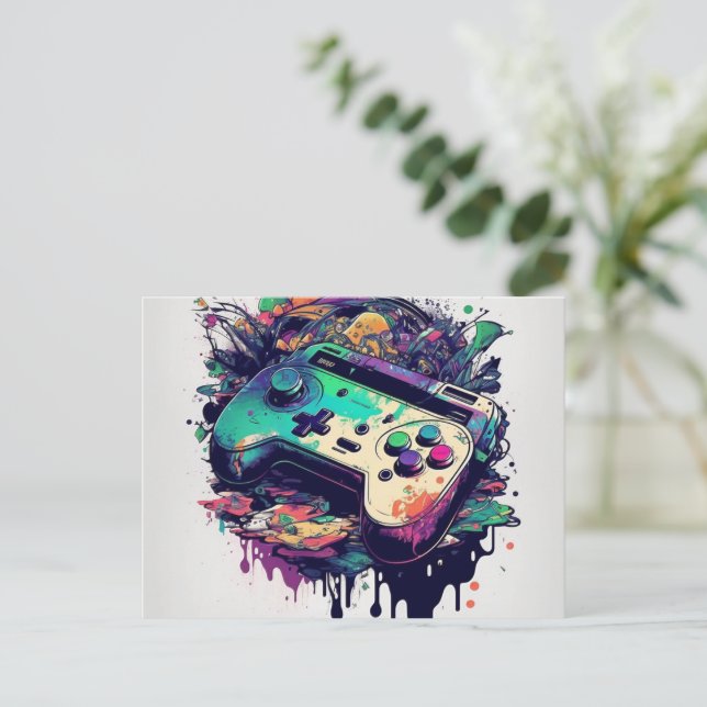 Get Ready for Fun with a Game Console Postcard (Standing Front)