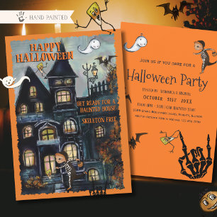 Get Ready for Halloween Haunted House Funny Party Invitation