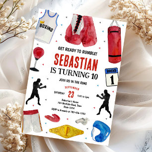 Get Ready To Rumble Boxing Birthday Invitation