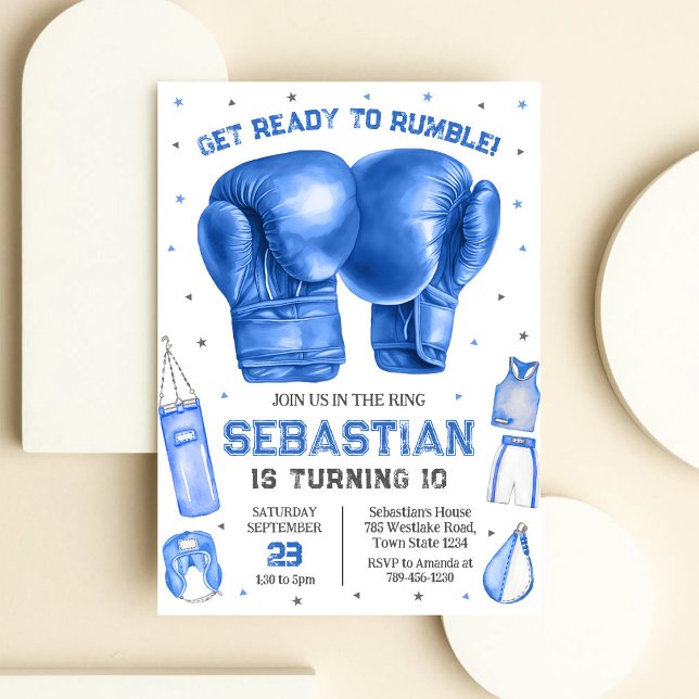 Get Ready To Rumble Boxing Birthday Invitation (Creator Uploaded)