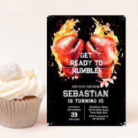 Get Ready To Rumble Boxing Birthday Invitation