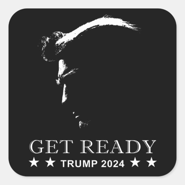 Get Ready: USA Donald Trump 2024  Square Sticker (Front)