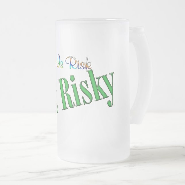 Get Risky Frosted Glass Beer Mug (Front Right)
