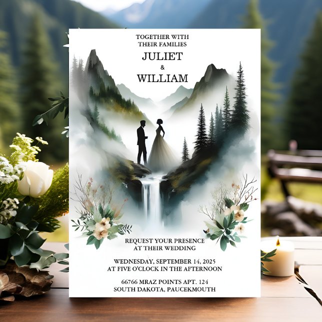Get River Rain Cloud Nature Smoky Mountain Wedding Invitation (Creator Uploaded)