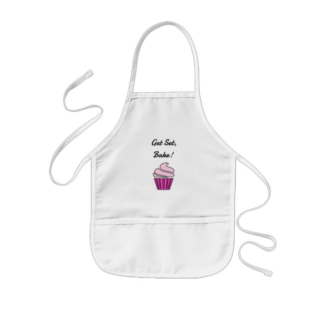 Get set bake pink cupcake kids apron (Front)