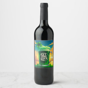 Get some luck wine label