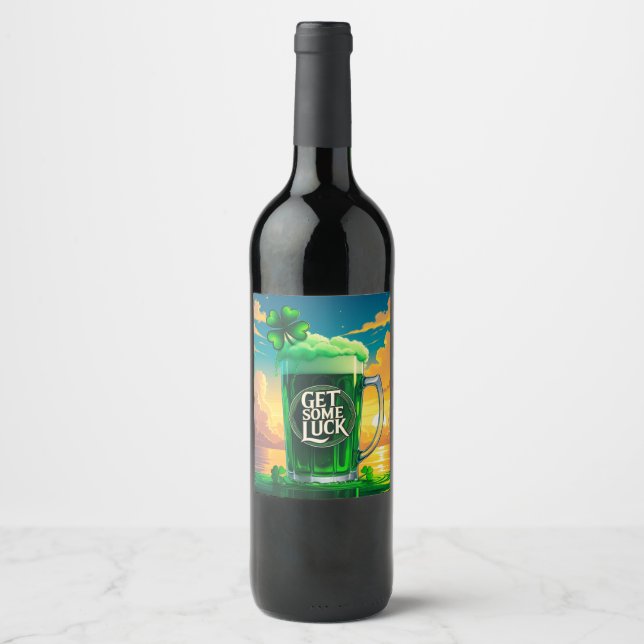 Get some luck wine label (Front)