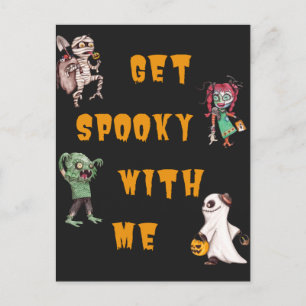 Get Spooky With Me Halloween   Postcard