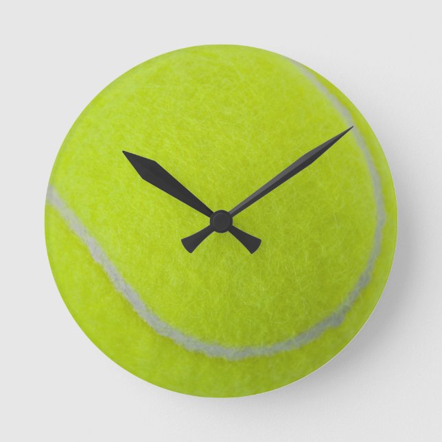 Get Sporty_Tennis_Fuzzy Ball Design Round Clock (Front)