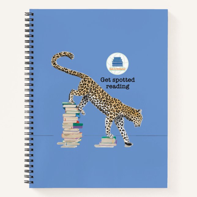 Get Spotted Reading Leopard Notebook, 8 1/2” x 11” Notebook (Front)