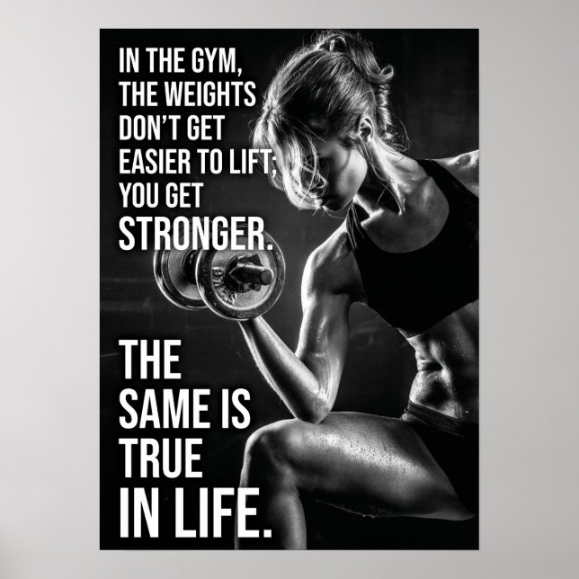 Get Stronger - Gym and Life Motivational Poster (Front)