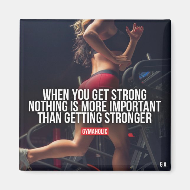 Get Stronger - Women's Workout Motivational Magnet (Front)
