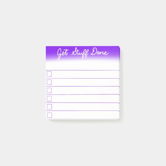 "Get Stuff Done" To-Do Checklist Post-it Notes (Front)