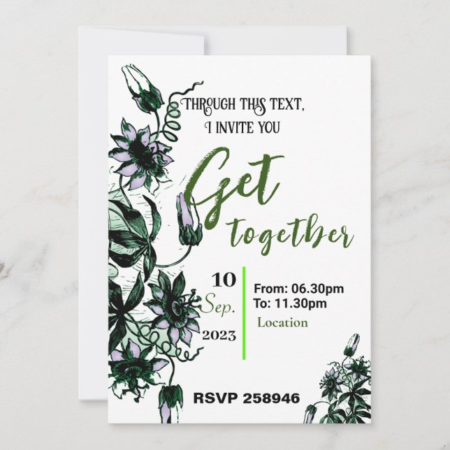 Get together  invitation (Front)
