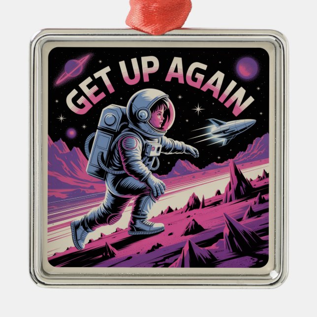 Get Up Again Metal Tree Decoration (Front)
