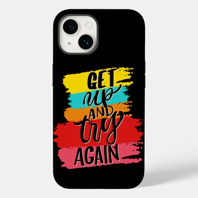 Get UP and try again motivational Case-Mate iPhone Case (Back)