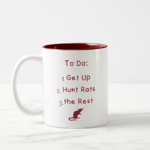 Get Up, Hunt Rats Two-Tone Coffee Mug