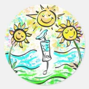 GET VACCINATED CLASSIC ROUND STICKER