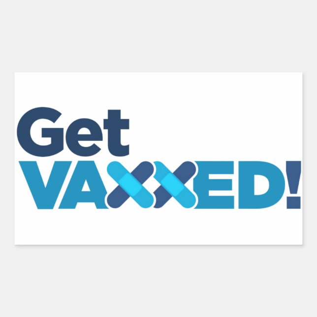 get vaccinated magnet rectangular sticker (Front)
