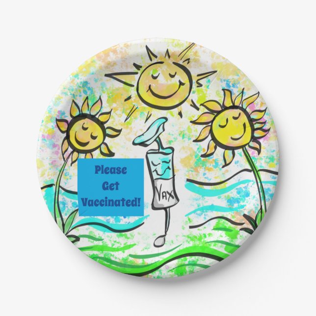 GET VACCINATED   PAPER PLATE (Front)
