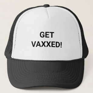 Get Vaxxed black custom text minimalist modern Trucker Hat