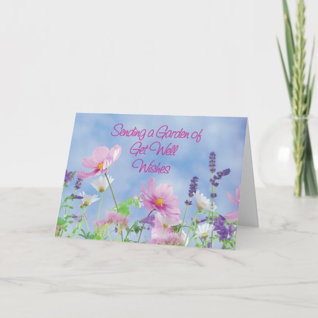 Get Well After Stroke, Garden Flowers Card (Front)