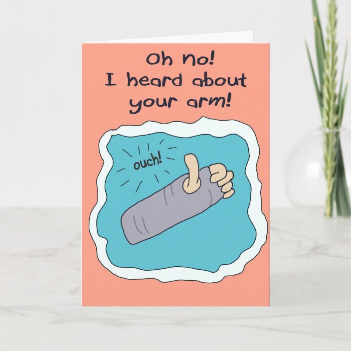 Get Well Better Soon Broken Arm Greeting Card Zazzle.co.uk