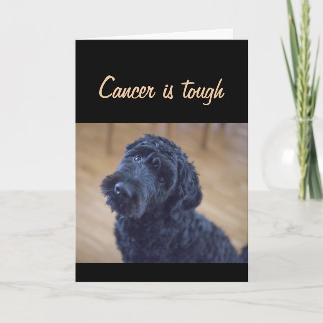 Get Well Cancer is Tough Small Steps Cute Dog Card (Front)