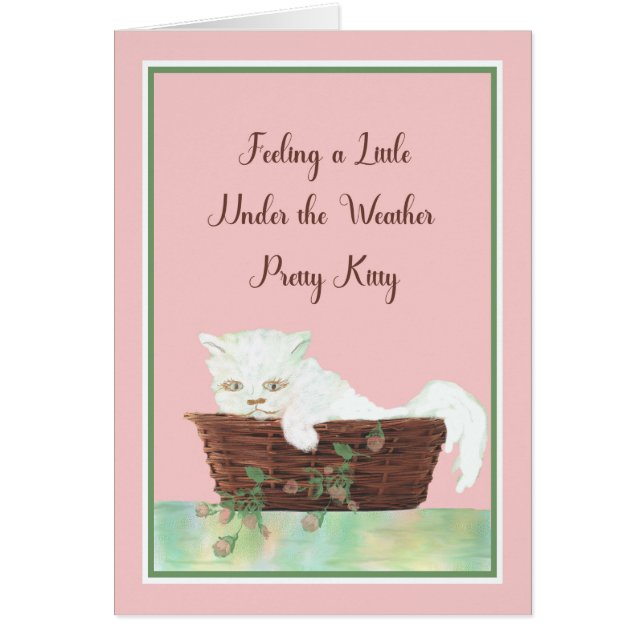 Get Well Card for any White Cat (Front)