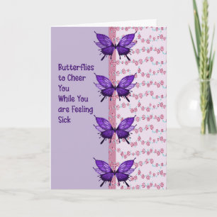 Get Well Card for Bad Cold with Butterflies