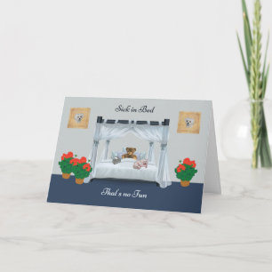Get Well Card for Child Sick in Bed, Boy or Girl